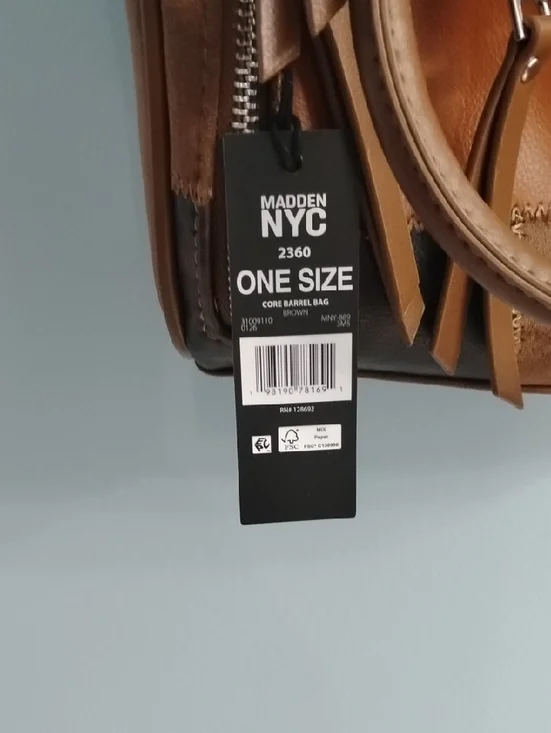 NWT Steve Madden Patchwork Leather Messenger Bag in Brown - Picture 3 of 6